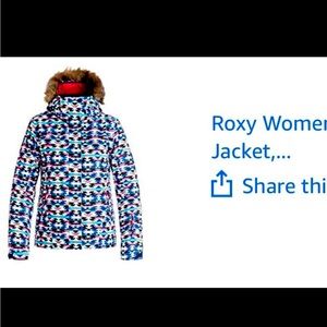 Roxy Womens Jet Ski Jacket, Geofluo, Medium